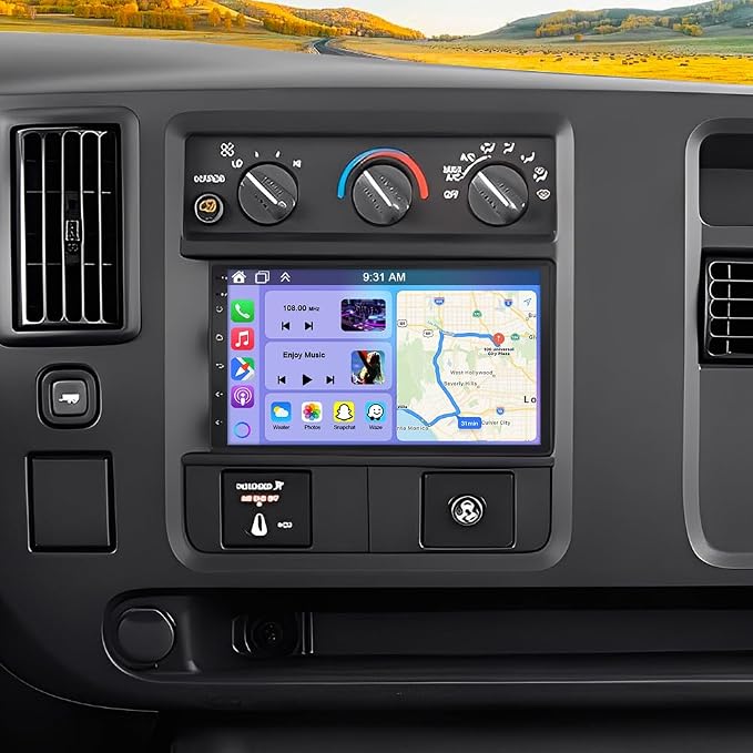 Android 14 Car Stereo for Chevrolet Express 1500 2500 2003-2006 with Wireless CarPlay Android Auto, 7" Touchscreen Double Din Car Radio Support Bluetooth GPS WiFi SWC FM SWC Mirror Link Backup Camera