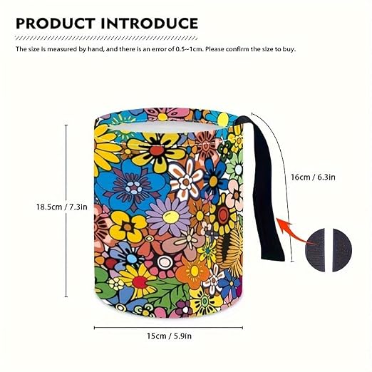 Portable Reusable Waterproof Car Trash Bin, Multipurpose Vehicle Organizer, Road Trip Essentials (Flower Bush)
