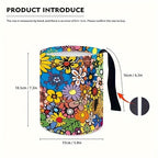 Portable Reusable Waterproof Car Trash Bin, Multipurpose Vehicle Organizer, Road Trip Essentials (Flower Bush)