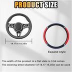 15 Inch Bling Soft Leather Car Steering Wheel Cover, Red | Colorful Rhinestones Design, Auto Elastic Protector for Women Girls, Crystal Diamond Car Accessories for Most Cars, SUVs