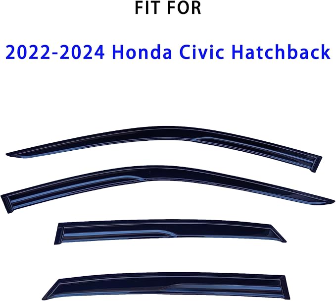 Tape On Window Visors Rain Guards Compatible with 2022-2025 Honda Civic Hatchback,Side Vent Visor Window Deflector Shade for Civic Hatchback LX Sport Touring EX-L 22-24,Truck Accessories-4pcs