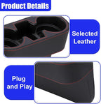 YoRise Car Cup Holder, PU Leather Automotive Cup Drink Holder, Car Seat Gap Filler Storage Box, Multifunctional Front Seat Organizer, Cell Mobile Phone Holder, Coin Bucket (Black)