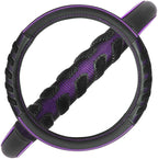 car Steering Wheel Cover Faux Leather Massage Universal fit 3D Honeycomb Hole Anti-Slip Sporty 15 Inches (Purple Black)