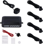 Car Reverse Backup Parking Sensor Radar System, Buzzer beeps, Detection Distance:30~150CM, Waterproof Sensors (22mm Diameter 2.3M Cable) 4 Packs X60D (Black)
