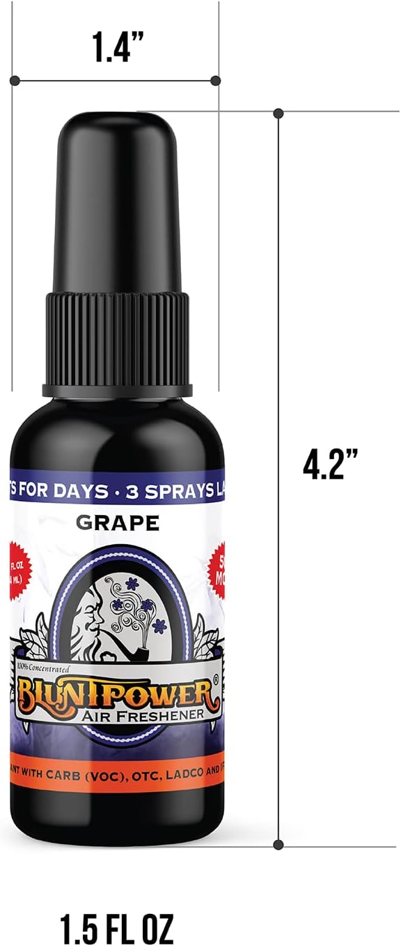 (Grape, 1 Pack) Concentrated Air Freshener for Room and Car Spray - Oil-Based Diffuser Spray Bottle - Long-Lasting Bathroom Spray, Car Freshener, & Odor Eliminator Spray