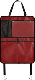 Maroon Car Front Seat Back Kick Mats, Seat Protection for Backseat
