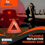 Warning Safety Triangle Kit, Emergency Roadside Warning Reflective Triangle 3 Packs with 2 LED Road Flare Light, Foldable with Storage Case for Roadside Breakdowns Emergenc