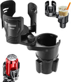 2 in 1 Expandable Cup Holder, 360° Rotating Cup Holder Expander for Car with Locking Function, All Purpose Car Cup Holder Base