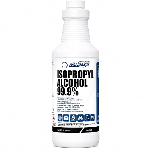 99.9% Isopropyl Alcohol (IPA) – High-Purity Technical Grade Alcohol for Industrial & Laboratory Use, Fast Evaporating, Low-Residue Formula – 32 fl oz (946 mL), Single Pack