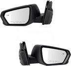 Driver and Passenger Side Mirror Set Power Heated Memory Blind Spot Textured Black Housing Turn Signal Compatible with 2019-2022 Chevrolet Equinox 2018-2022 GMC Terrain GM1320618 GM1321618
