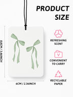 Retro Green Western Car Air Freshener 4 Pcs, Coquette Bow Floral Cowgirl Hanging Air Freshener for Cars Closet Drawer Books, Girly Western Cute Car Accessories Mirror Decor for Women