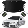 Car Windshield Cover for Ice and Snow, Windshield Snow Cover, Performance Brake Kitswith Side Mirrors Cover for Snow, Ice, UV Fits Most Cars, Trucks, Vans, SUVs, Glow Strips