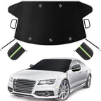 Car Windshield Cover for Ice and Snow, Windshield Snow Cover, Performance Brake Kitswith Side Mirrors Cover for Snow, Ice, UV Fits Most Cars, Trucks, Vans, SUVs, Glow Strips