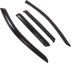WD2-665 Dark Smoke 4 Pcs Set Window Visor (Outside Mount) Deflector Rain Guard Compatible with 2006-2013 Audi A3