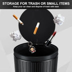 Car Trash Can with Lid, Leakproof Mini Garbage Bin for Car Cup Holder, Small Trash Can for Vehicle, Home & Office - Includes 30 Bags, Easy Clean (Black)
