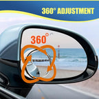Craedli 2PCS 2" Round Blind Spot Car Mirrors, HD Glass Convex Mirror with Frame, 360° Adjustable Automotive Rearview Mirror, Self-Adhesive Wide Angle Mirrors for Car, SUV, Truck (Silver)