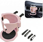 Car Cup Holder, Stable Cup Holder Expander for Car Air Vents, Car Ashtray Holder, Suitable for Sedans SUVs Trucks with Horizontal Blade Vents (Pink)