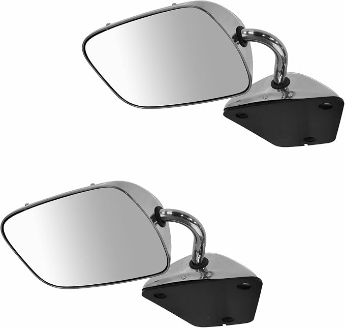 Driver and Passenger Side Mirror Assembly Set Manual Smooth Compatible with 75-95 Chevrolet G10 75-95 G20 75-96 G30 79-95 GMC G1500 79-95 G2500 79-96 G3500
