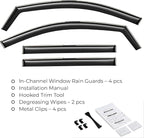 GrandWheel Window Deflectors Smoke Tinted in-Channel Side Window Vent Visor Deflectors Rain Guards Compatible with GMC Acadia 2024-2026 - 4 pcs. GW1002