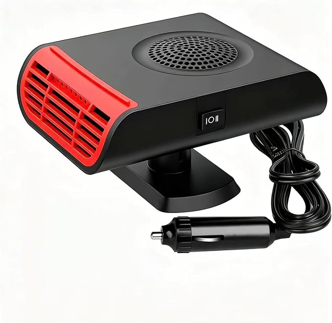 150W Auto Windshield Defroster 2 in 1 Heating Cooling Fan, Summer Efficient Cold Air Car Cooler Blower with Plug-in Cigarette Lighter for Mini Vehicles