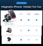 Magnetic Phone Holder for Car, [Easily Install] Car Phone Holder Mount [6 Strong Magnets] Cell Phone Holder for Car [Case Friendly] iPhone Car Holder Blue LV633
