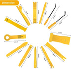 13PCS Nylon Trim Removal Tool Set for Bumper Fastener Rivet Clips Car Door Clip Panel Audio Video Dashboard Dismantle Yellow