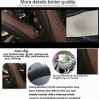 Gomass Car Steering Wheel Cover, Anti-Slip, Safety, Soft, Breathable, Heavy Duty, Thick, Full Surround, Sports Style (Black Brown)