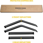 Window Visor for Jeep Cherokee 1984-2001 (Excludes Limited Model), Out-Channel Rain Guards Shields Vent Deflector Shade Wind Dark Smoke, Tape-On Outside-Mount, 4PCS