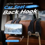 Car Seat Back Double Hook, 2026 New Car Headrest Hook, Multifunctional Headrest Hook for Convenient Storage, Auto Hooks Organizer for Handbag Purse Coat Bags，Brown：2