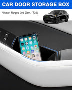 Door Side Storage Box for 2021-2025 Nissan Rogue Accessories Door Organizer Handle Pocket Insert Tray Copilot Armrest Phone Container with Black Mat(Note:Just Fit Copilot Passenger Seat Only)