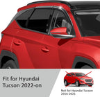 Voron Glass Chrome Trim Tape-on Extra Durable Rain Guards for Hyundai Tucson 2022-2026, Window Deflectors, Vent Window Visors, 4 Pieces - 100674