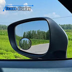 4PCS Car Blind Spot Mirror, 360° Wide Angle Convex Mirrors with Adjustable Frame, 2" Round Rear View Mirror, Adhesive HD Glass Side Mirror for Most Cars Trucks SUVs (Black)