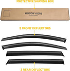 Window Visor for 2016-2020 Kia Sorento, Out-Channel Rain Guards Shields Vent Deflector Shade Wind Dark Smoke Ventshade Ventvisor for 16-20 Sorento 2017 2018 2019 16 17 18 19 20, Outside-Mount, 4PCS