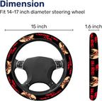 Hockey Mask Horror Steering Wheel Cover, Non Slip Polyester Car Wheel Protector for Car SUV Truck, Universal 15 Inch