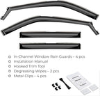 Window Deflectors Smoke Tinted In-Channel Side Window Vent Visor Deflectors Rain Guards Compatible with Explorer 2020-2026 - 4pcs. GW0711