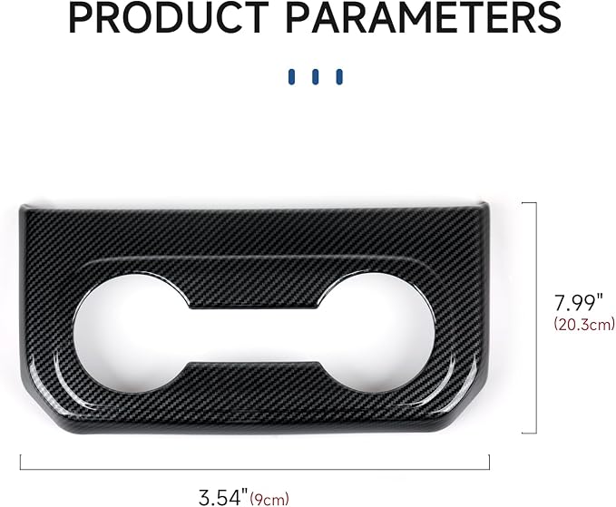 ABS Carbon Fiber Rear ArmrestBox Cup Holder Trim Cover Accessories for 2019-2025 Chevy Silverado | for 2019-2021 GMC Sierra 1500 2500 3500 HD Decal