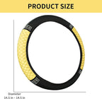 Bling Car Steering Wheel Cover, 15 Inch Rhinestones Soft Leather Elastic Steering Wheel Protector, Sparkly Crystal Diamond for Women, Car Interior Accessories for Most Cars (Yellow)
