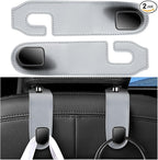 Car Seat Headrest Hook, 2PCS Vehicle Seat Back Hangers Organizer for Handbag Purse Coat, Automotive Interior Headrest Storage Hooks, Universal for SUV Automobile Truck (Gray)