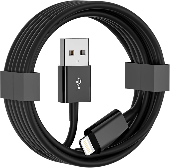 Car Carplay Cable, 6FT USB A to Lightning Cable Compatible for iPhone 14 13 12 11 Pro Max XR XS X 8 7 6 Plus SE iPad Charger Car Charging Cord (Black)