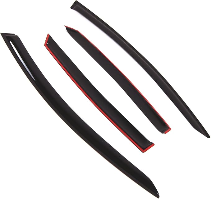 Outside Mount Window Vent Visors Rain Guards Compatible with Ford Fusion 2013-2016 | Side Window Wind Deflectors Rain Shields | Smoke Tinted, 4 Pcs Set, DGWV-797