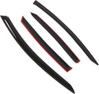 WD2-797 Dark Smoke 4 Pcs Set Window Visor (Outside Mount) Deflector Rain Guard Compatible with 2013-2016 Ford Fusion