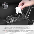 Yourkar Car Trash Can, Foldable Waterproof Leather Car Garbage Organizer Holder, Automotive Mini Dustbin Container with One Roll Trash Bag, Universal Interior Car Accessories (Brown)