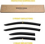 Rain Guards for 2008-2017 Mitsubishi Lancer, Out-Channel Window Visor Shields Vent Deflector Shade Wind Dark Smoke 2009 2010 2011 2012 2013 2014 2015 2016 08 09 10 11 12, Tape-On Outside-Mount, 4PCS