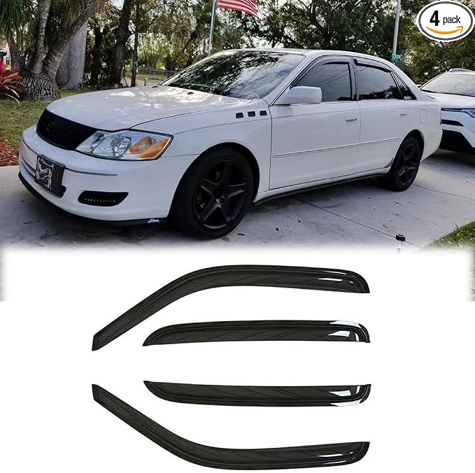 Sunproof Waterproof Side Window Wind Deflector, 4pcs Protective Replacements Rain Guards Set, Window Visor fit for 2000-2004 Toyota Avalon 94801