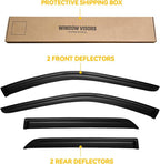Window Visor for 2011-2024 Dodge Durango(not fit 2021 GT), Out-Channel Rain Guards Shields Vent Deflector Shade Wind Dark Smoke 12 13 14 15 16 17 18 19 20 21 22 23 24, Tape-On Outside-Mount, 4PCS