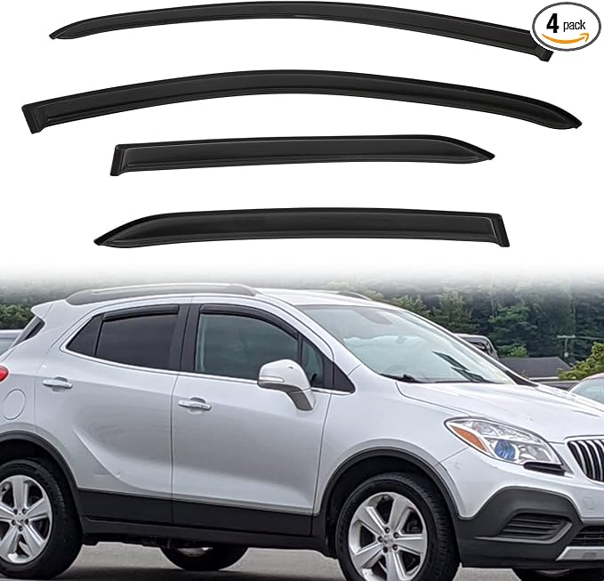 Rain Guards Compatible with 2013-2022 Buick Encore/Chevy Trax Tape-On Side Window Visor Wind Deflector Vent Visors Car Accessories 4pcs