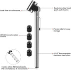 CZC AUTO Pencil Tire Pressure Gauge, Dual Head Trucks Air Gage, Accurate Mechanical Dually Chuck Wheel Service Checker, Stainless Steel Stem for Car RV ATV Motorcycle Bike, 10-120PSI (Silver, 1 Pack)