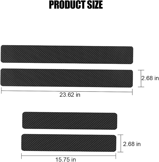4PCS Car Door Sill Protector, 3D Carbon Fiber Vehicle Entry Edge Guard Trim, Anti-Scratch Automotive Threshold Sill Cover Strips Accessories, Universal for SUV, Sedan, Truck (Black)