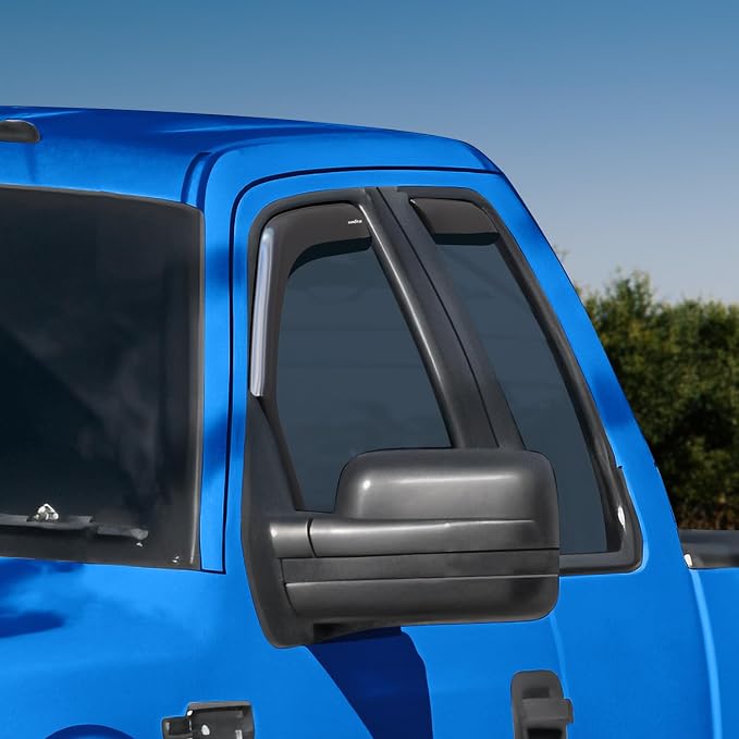 Goodyear Shatterproof in-Channel Window Deflectors for Trucks Ford F150 2004-2014 SuperCab, Rain Guards, Window Visors, Vent Deflector, Truck Accessories, 4pcs - GY003420LP