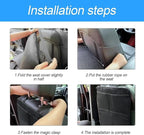 Heavy Duty Kick Mat, 2 Pack Car Seat Back Protectors, Upgraded Waterproof Fabric, Car Back Seat Cover for Kids, Pets with 3 Reinforced Mesh Storage Pockets